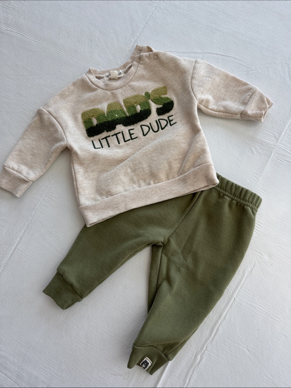 Little Dude Olive Green Kids Jogger Pants